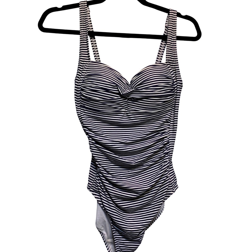 Bond-Eye Australia One Piece Swimsuit 4 D/DD Cup Striped Nautical Coastal Summer